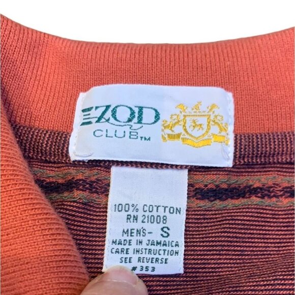 Vintage 90s IZOD Club Coral Brocade Polo Shirt Small - Picture 3 of 6